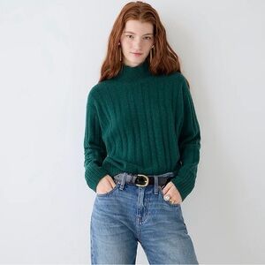 J Crew Ribbed mockneck sweater in Supersoft yarn M NWT
